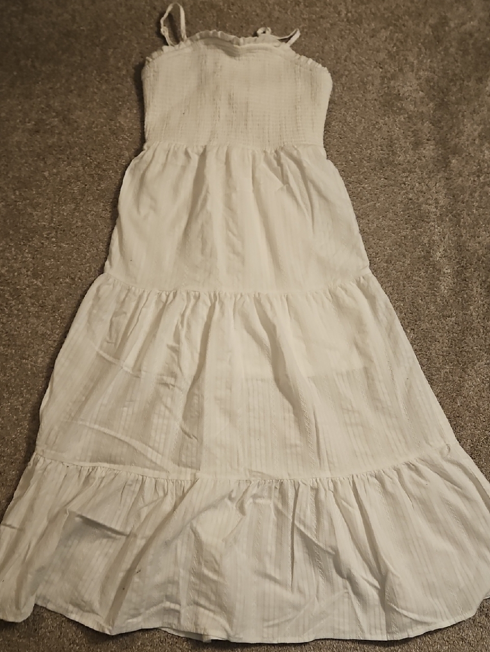 art class White Tiered Smocked Sundress